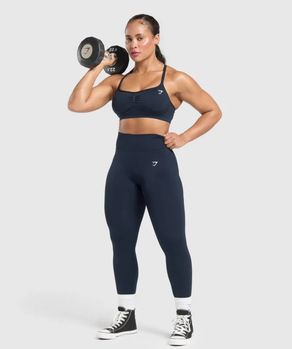 Outlet Gymshark Lift Seamless Sports Bra MidnightBlue/BlackMarl