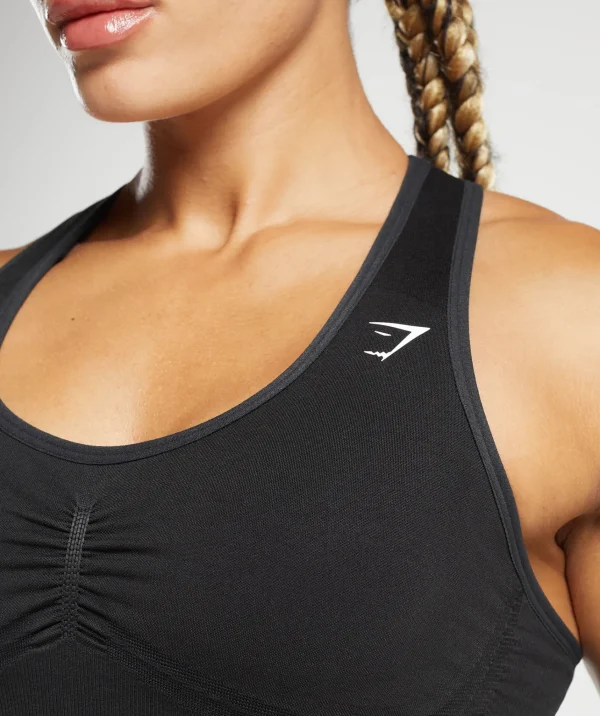 Fashion Gymshark Lift Seamless Sports Bra Black/BlackMarl