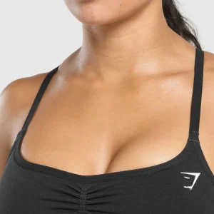 Hot Gymshark Lift Seamless Sports Bra Black/BlackMarl