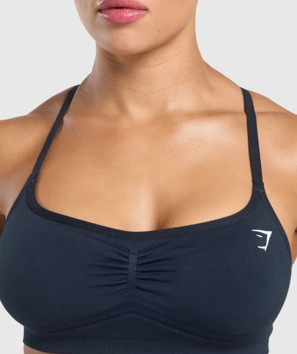 Outlet Gymshark Lift Seamless Sports Bra MidnightBlue/BlackMarl