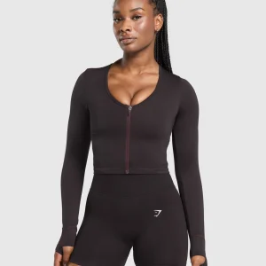 Sale Gymshark Lift Seamless Zip Up Jacket DepthPurple/BlackMarl