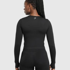 Sale Gymshark Lift Seamless Zip Up Jacket Black/BlackMarl