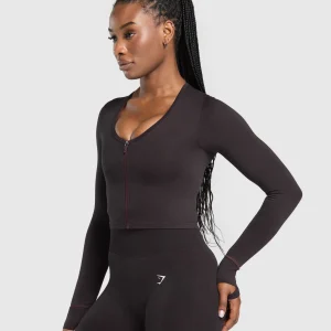 Sale Gymshark Lift Seamless Zip Up Jacket DepthPurple/BlackMarl