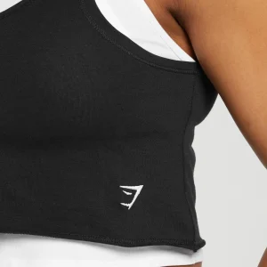 Outlet Gymshark Lifting 2 In 1 Crop Tank White/Black