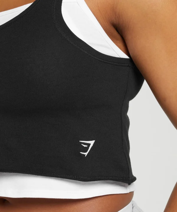 Outlet Gymshark Lifting 2 In 1 Crop Tank White/Black