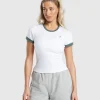 Discount Gymshark Lifting Baby T-Shirt White/CargoTeal