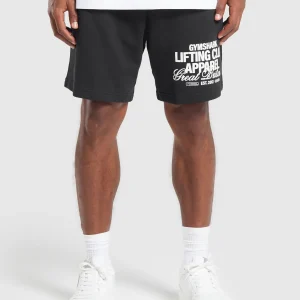 Clearance Gymshark Lifting Club Apparel Graphic Shorts Black