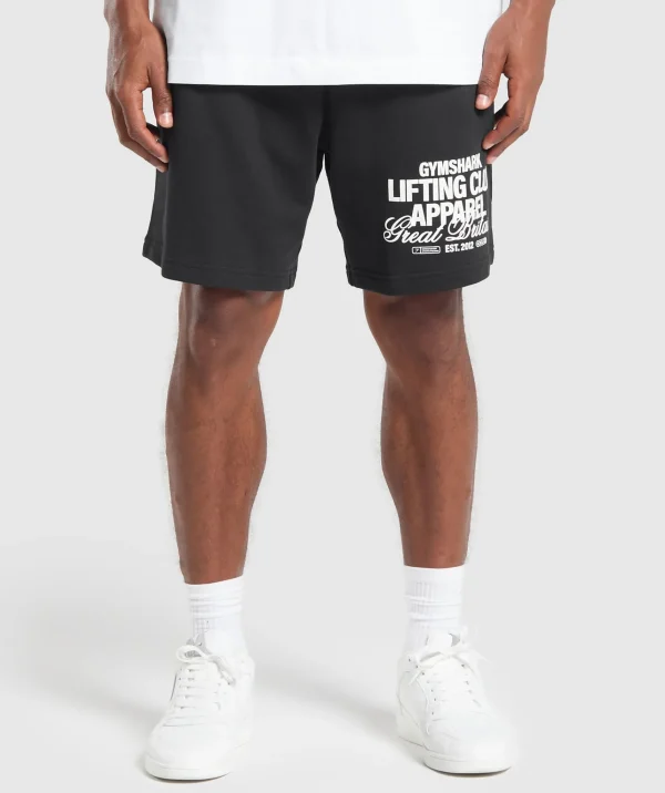 Clearance Gymshark Lifting Club Apparel Graphic Shorts Black