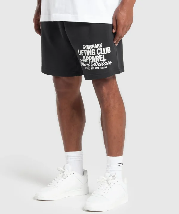 Clearance Gymshark Lifting Club Apparel Graphic Shorts Black