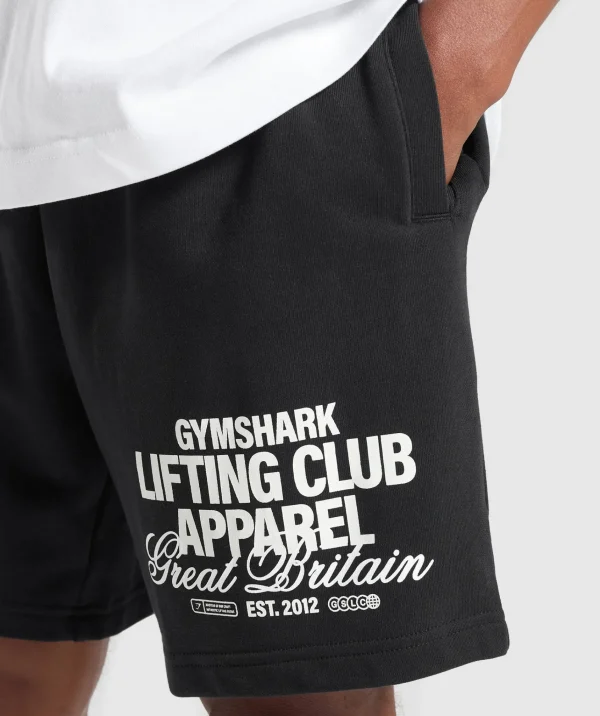 Clearance Gymshark Lifting Club Apparel Graphic Shorts Black