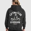 Sale Gymshark Lifting Club Graphic Brushed Hoodie Black