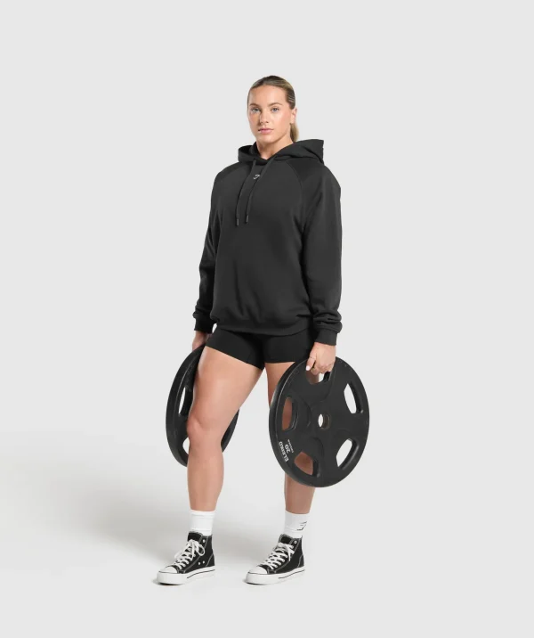 Sale Gymshark Lifting Club Graphic Brushed Hoodie Black