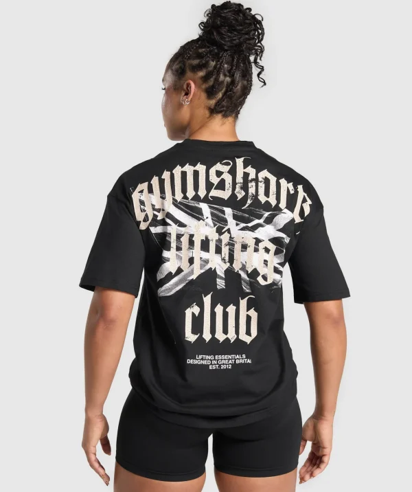 Outlet Gymshark Lifting Club Graphic T-Shirt Black