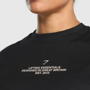 Outlet Gymshark Lifting Club Graphic T-Shirt Black