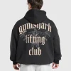 Hot Gymshark Lifting Club Hoodie Black/PebbleGrey