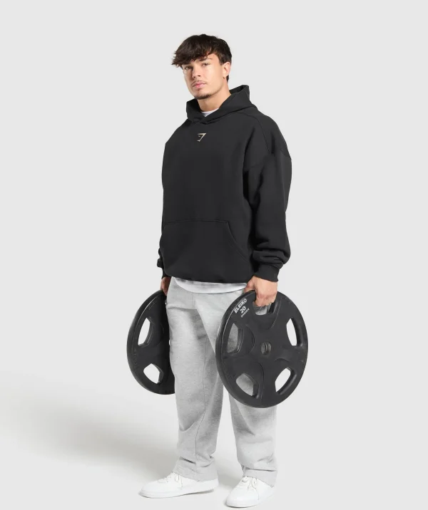 Hot Gymshark Lifting Club Hoodie Black/PebbleGrey