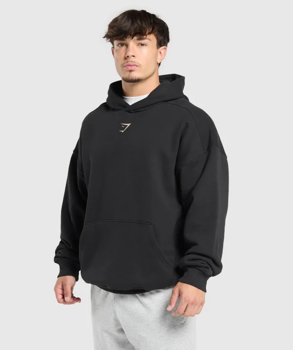 Hot Gymshark Lifting Club Hoodie Black/PebbleGrey