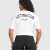 Hot Gymshark Lifting Club Oversized T-Shirt White