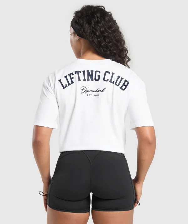 Hot Gymshark Lifting Club Oversized T-Shirt White