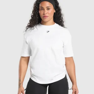 Hot Gymshark Lifting Club Oversized T-Shirt White