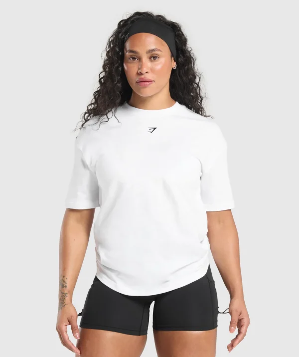 Hot Gymshark Lifting Club Oversized T-Shirt White