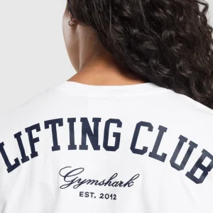 Hot Gymshark Lifting Club Oversized T-Shirt White