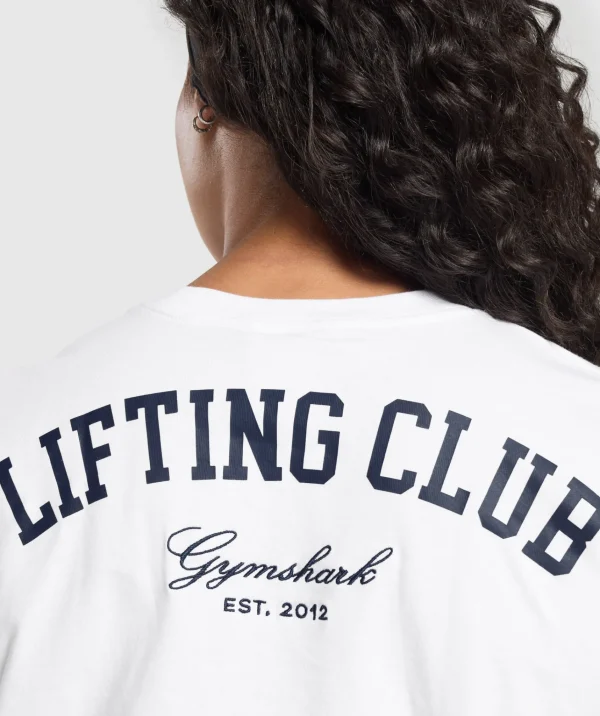 Hot Gymshark Lifting Club Oversized T-Shirt White