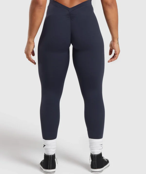 Clearance Gymshark Lifting Dipped Waistband Leggings HeavyBlue