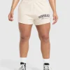 Best Gymshark Lifting Essentials Graphic Brushed 4' Shorts OatWhite