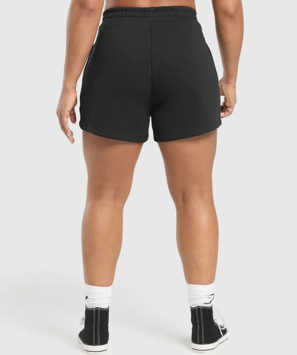 Outlet Gymshark Lifting Essentials Graphic Brushed 4' Shorts Black