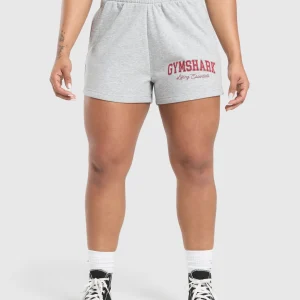 Discount Gymshark Lifting Essentials Graphic Brushed 4' Shorts LightGreyCoreMarl