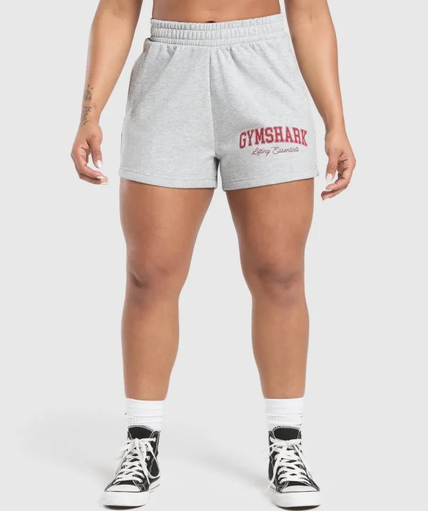 Discount Gymshark Lifting Essentials Graphic Brushed 4' Shorts LightGreyCoreMarl