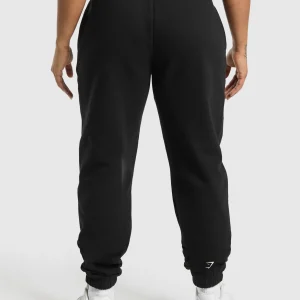 Fashion Gymshark Lifting Essentials Graphic Brushed Oversized Joggers Black