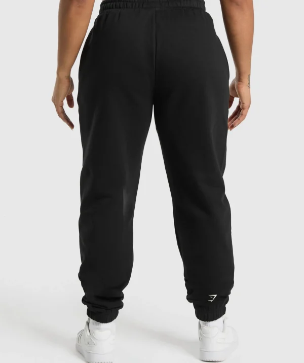 Fashion Gymshark Lifting Essentials Graphic Brushed Oversized Joggers Black