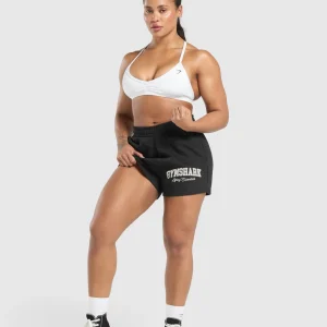 Outlet Gymshark Lifting Essentials Graphic Brushed 4' Shorts Black