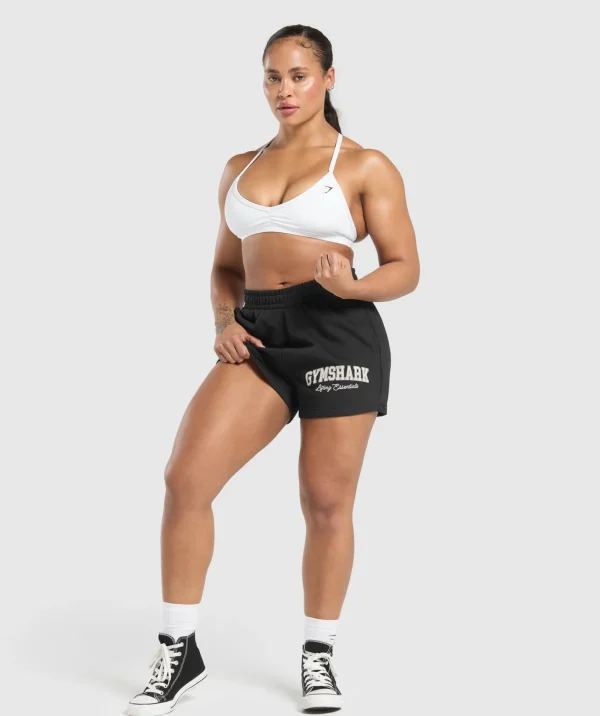 Outlet Gymshark Lifting Essentials Graphic Brushed 4' Shorts Black