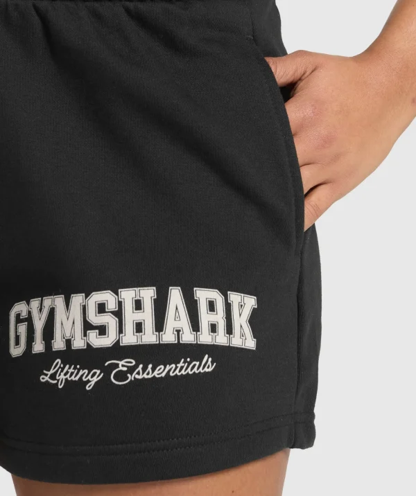 Outlet Gymshark Lifting Essentials Graphic Brushed 4' Shorts Black