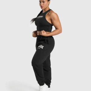 Fashion Gymshark Lifting Essentials Graphic Brushed Oversized Joggers Black