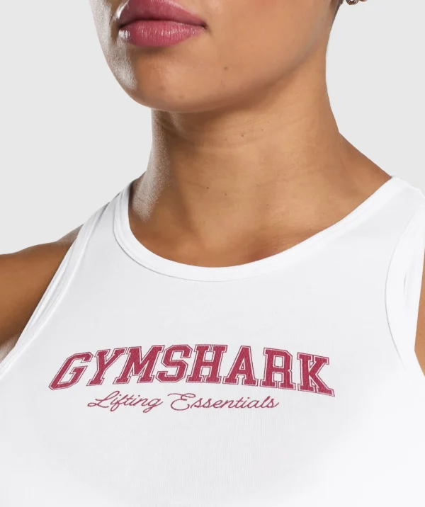 Clearance Gymshark Lifting Essentials Graphic Tank White