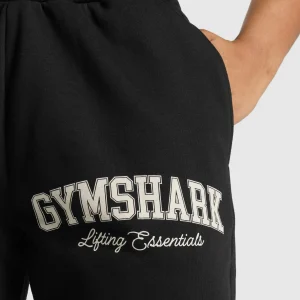 Fashion Gymshark Lifting Essentials Graphic Brushed Oversized Joggers Black