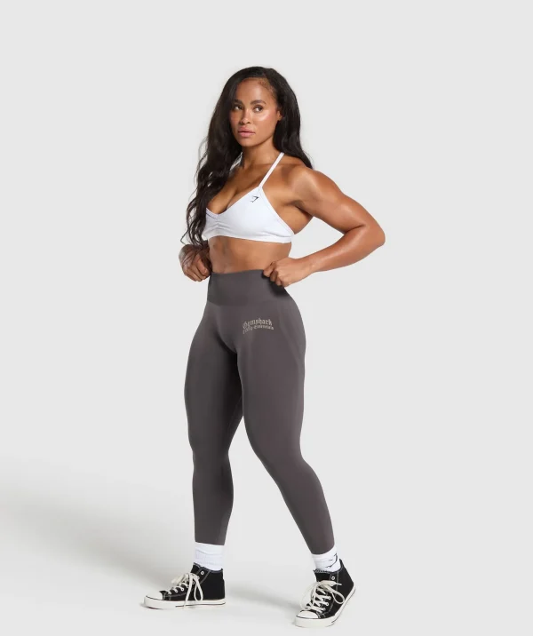 Clearance Gymshark Lifting Essentials Leggings GreyedPurple