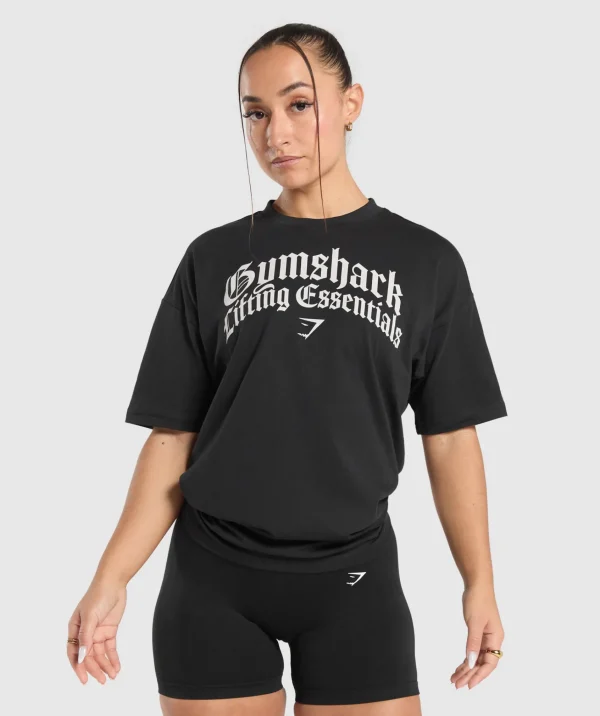 Sale Gymshark Lifting Essentials Oversized T-Shirt Black