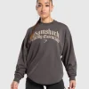 Hot Gymshark Lifting Essentials Oversized Sweatshirt GreyedPurple