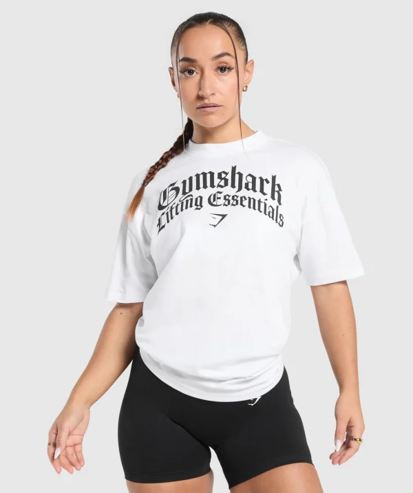 Best Gymshark Lifting Essentials Oversized T-Shirt White