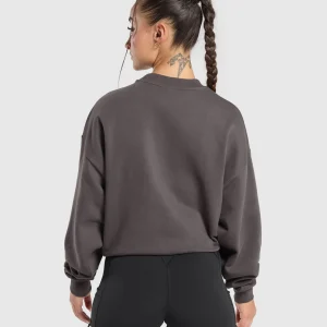 Hot Gymshark Lifting Essentials Oversized Sweatshirt GreyedPurple