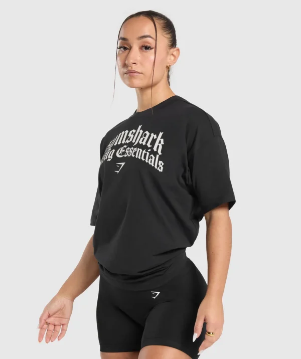 Sale Gymshark Lifting Essentials Oversized T-Shirt Black