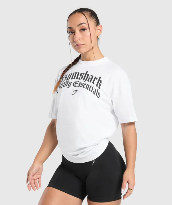 Best Gymshark Lifting Essentials Oversized T-Shirt White