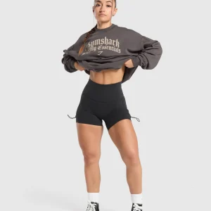 Hot Gymshark Lifting Essentials Oversized Sweatshirt GreyedPurple