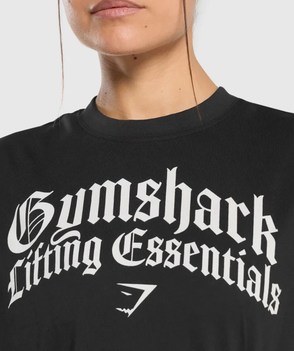 Sale Gymshark Lifting Essentials Oversized T-Shirt Black