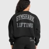 Clearance Gymshark Lifting Graphic Midi Sweatshirt Black